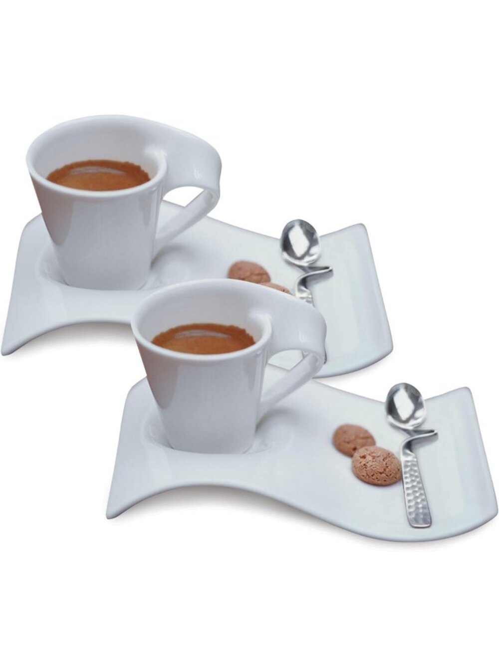 Elegant Creamy White Espresso Set - 6 Piece NewWave Caffe Collection